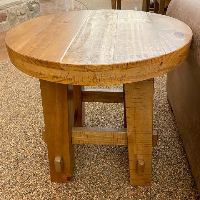 Mackifeld Round End Table available at Rustic Ranch Furniture and Decor