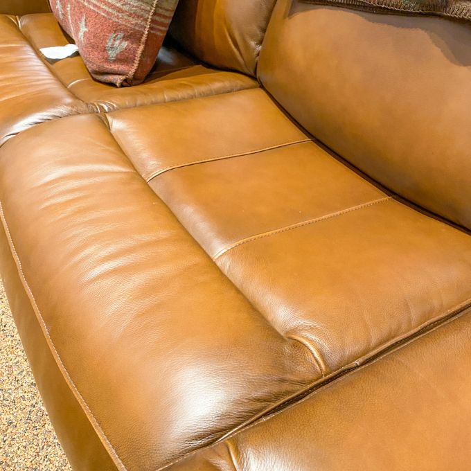 Mustang Power Reclining Sofa with Power Head Rests available at Rustic Ranch Furniture and Decor.