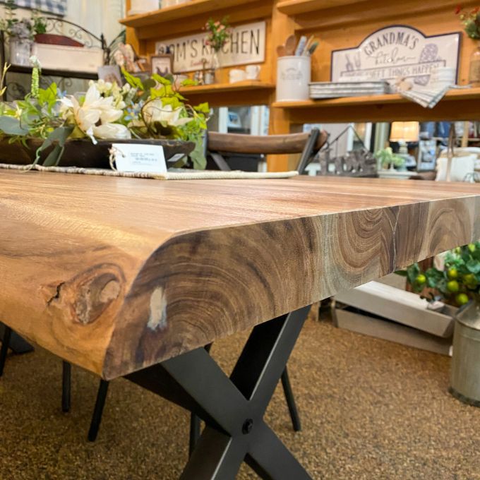 Restore Live Edge Dining Table available at Rustic Ranch Furniture and Decor.