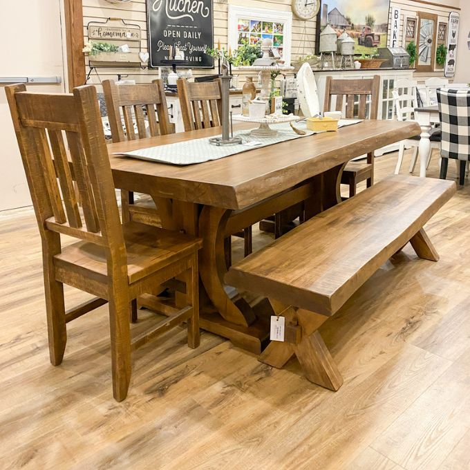Rustic Carlisle Live Edge Dining Table available at Rustic Ranch Furniture and Decor.