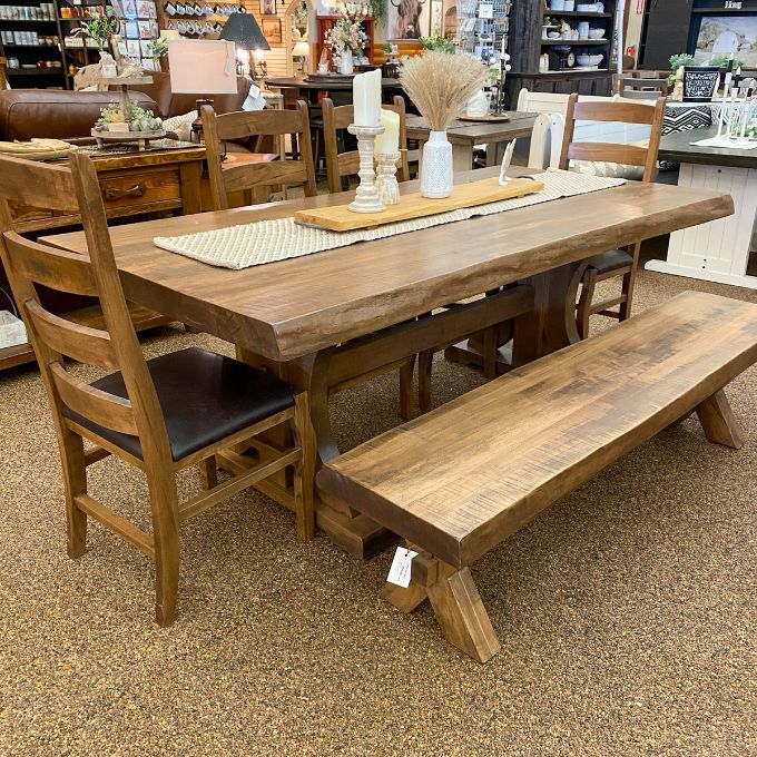 Rustic Carlisle Live Edge Dining Table available at Rustic Ranch Furniture and Decor.