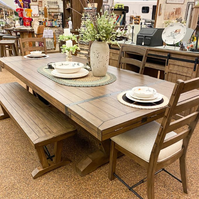 Yellowstone Dining Table available at Rustic Ranch Furniture and Decor.