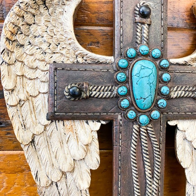 Turquoise Cross with Wings