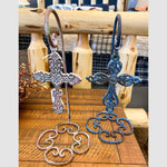 Metal Cross with Stand - Two Colours