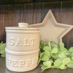 Stacked Salt and Pepper Cellars by Mud Pie