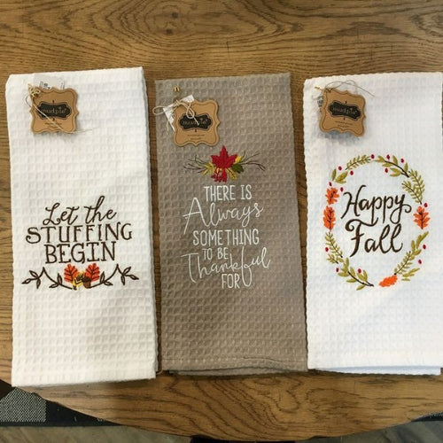 Thanksgiving Waffle Tea Towel - Six Assorted