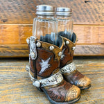 Cowboy Boots Salt and Pepper Shaker Holder