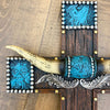 Horns and Tooled Leather Cross