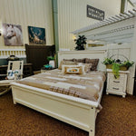 Adirondack Three Drawer Nightstand - Cloud White available at Rustic Ranch Furniture and Decor.