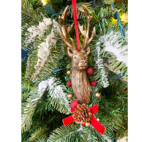 Vintage Gold Deer Mount Ornament