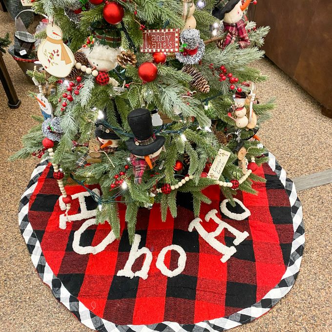 Buffalo Check Tree Skirt by Mud Pie