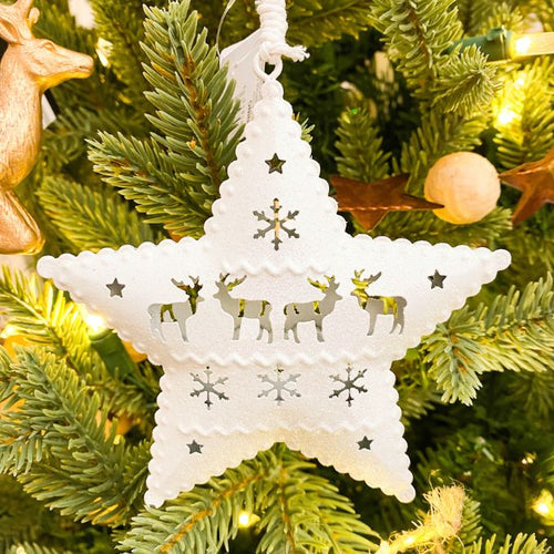 White Metal Cutout Ornament - Three Styles