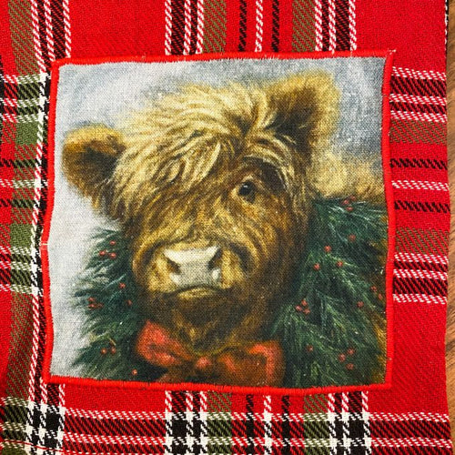 Christmas Highland Cow Tea Towel