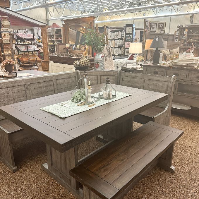 Homestead Hills Breakfast Nook Set available at Rustic Ranch Furniture and Decor.