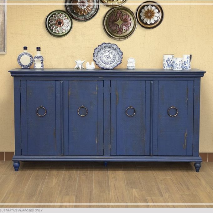 Blue Capri Four Door Buffet available at Rustic Ranch Furniture in Airdrie, Alberta.