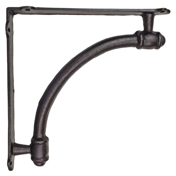 Half Round Shelf Bracket - Black,9"