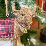 Highland Cow Ornament with Blanket