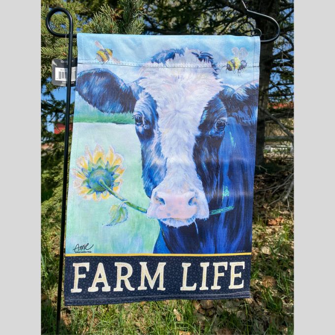 Holstein Cow Glitter Garden Flag