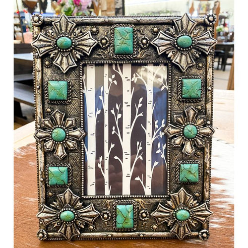 Turquoise Squares 4x6 Frame