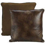 Brown Faux Leather Euro Sham