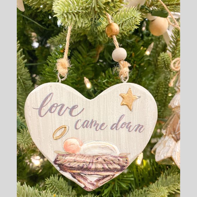 Love Came Down Heart Ornament