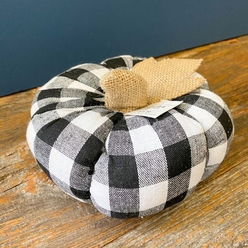 Flat Black & White Check Pumpkin