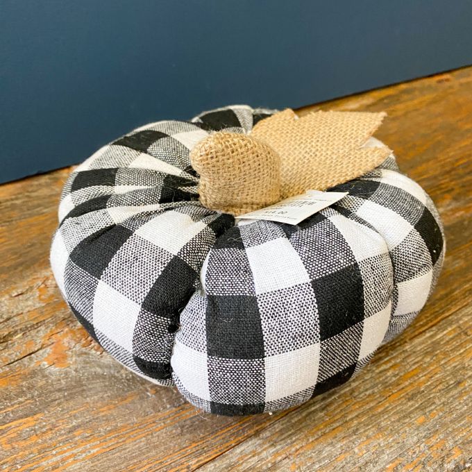 Flat Black & White Check Pumpkin