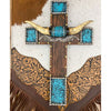 Horns and Tooled Leather Cross