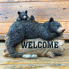 Mama and Baby Bear Welcome Log Figurine available at Rustic Ranch Furniture and Decor.