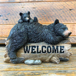 Mama and Baby Bear Welcome Log Figurine available at Rustic Ranch Furniture and Decor.