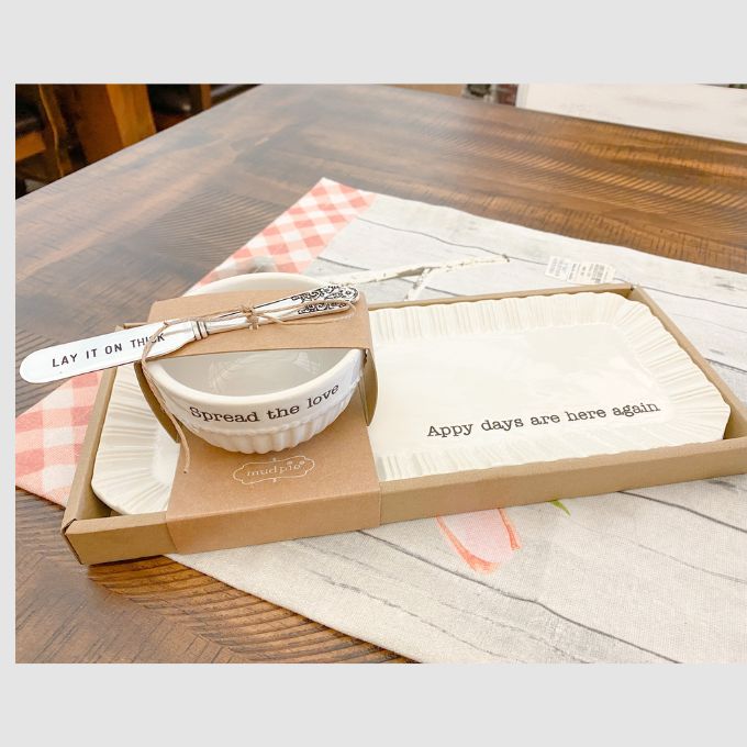 Appy Days Tray & Dip Bowl Set by Mud Pie