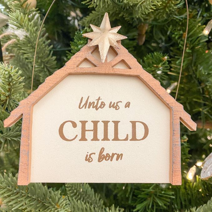 Wooden Creche Ornament