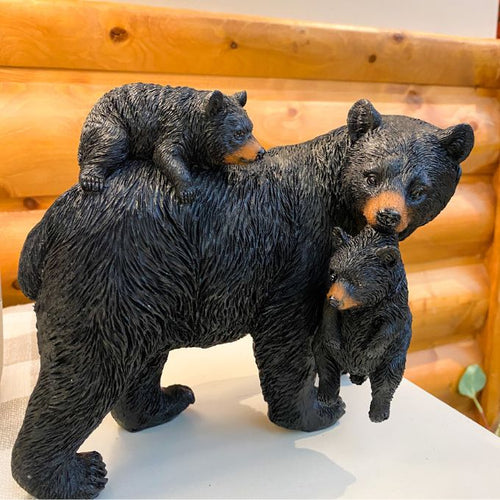 Black Bear Family Figurine