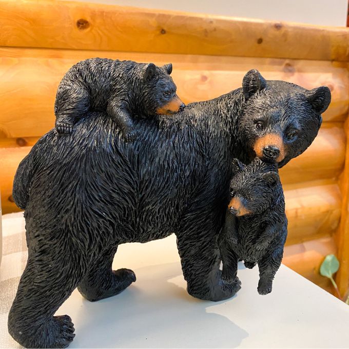 Black Bear Family Figurine