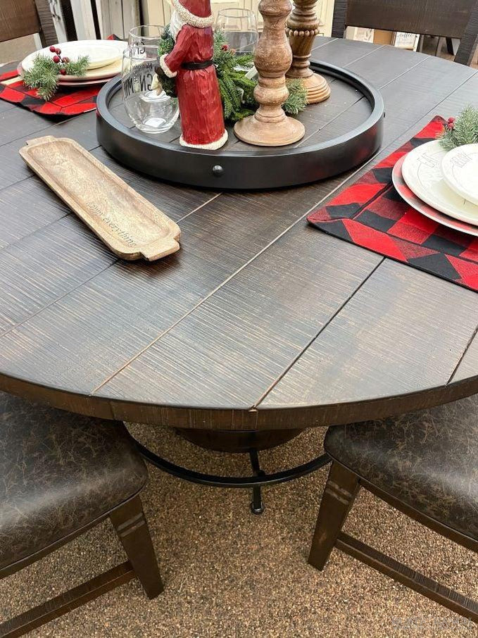 Homestead Barrel Table with Lazy Susan available at Rustic Ranch Furniture and Deco