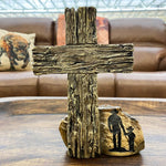 Cowboy and Kid Cross Figurine