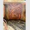 Hair-On/Tooled Barrel Crossbody Bag - Brown