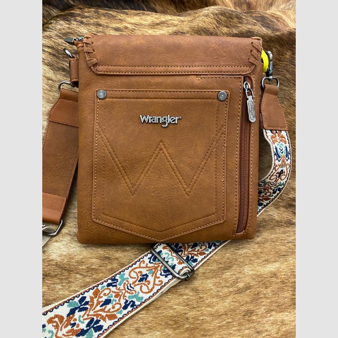 Whipstitch Crossbody Bag - Brown