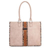 Leopard Print Carry Tote Bag - Khaki