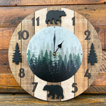 Wood Bear Clock
