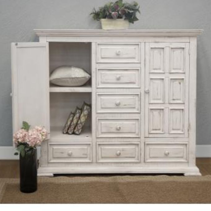 Terra White Mule Chest available at Rustic Ranch Furniture and Decor.