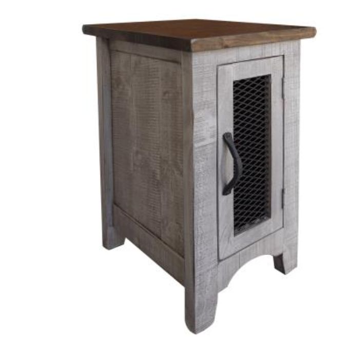 Pueblo Gray Chair Side Table available at Rustic Ranch Furniture and Decor.