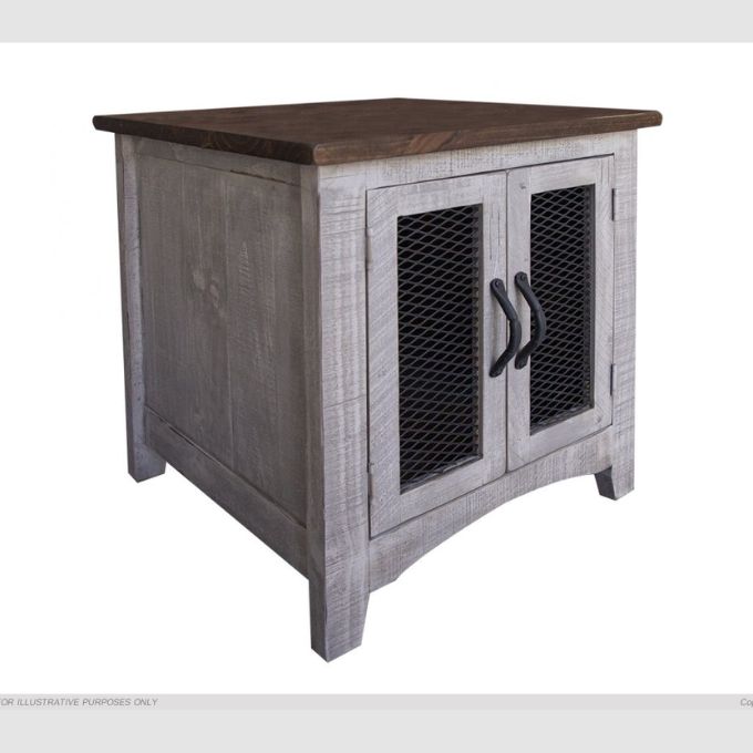 Pueblo Gray End Table available at Rustic Ranch Furniture and Decor.