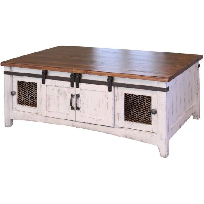 Pueblo White Coffee Table available at Rustic Ranch Furniture and Decor.