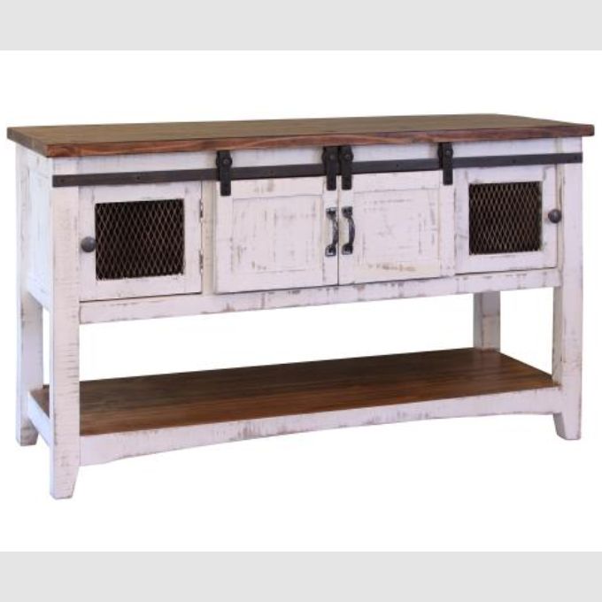 Pueblo White Sofa Table