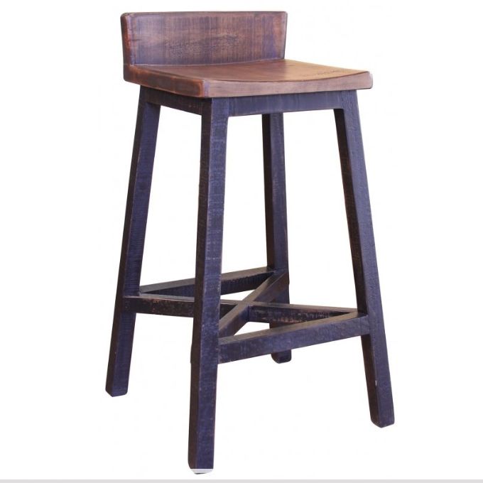 Pueblo Black 30" Bar Stool available at Rustic Ranch Furniture and Decor.