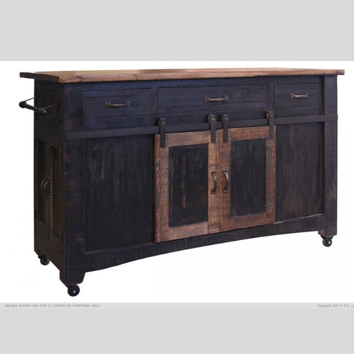 Pueblo Black Kitchen Island available at Rustic Ranch Furniture and Decor.
