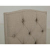Beige tufted dining chair back on the Marquez Dining chair available at Rustic Ranch Furniture and Decor.