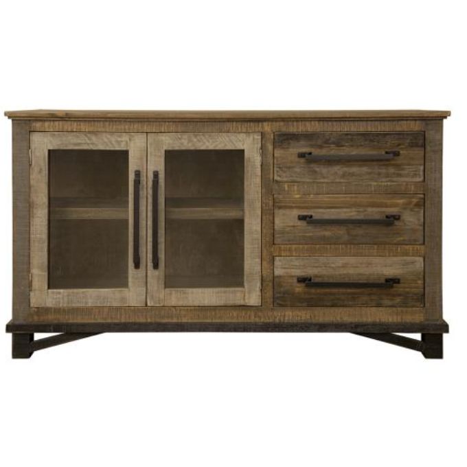 Loft Brown Three Door Buffet - 60" available at Rustic Ranch Furniture and Decor.