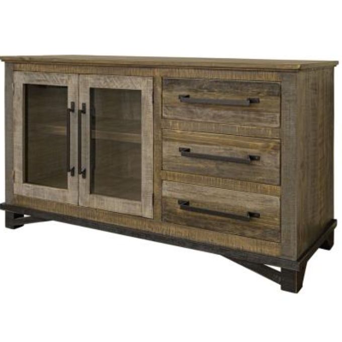 Loft Brown Three Door Buffet - 60" available at Rustic Ranch Furniture and Decor.